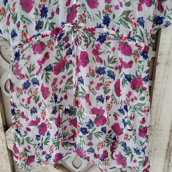 Vix Paula Hermanny Clover Agatha Gathered Drawstring Woven Coverup in Floral - Picture 9 of 13